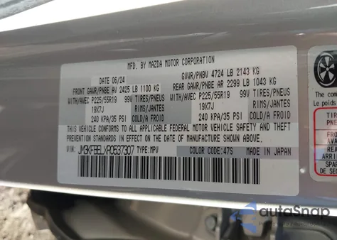 2024 Mazda Cx-5 2.5 S Premium Plus from USA, damaged, VIN JM3KFBELXR0537307